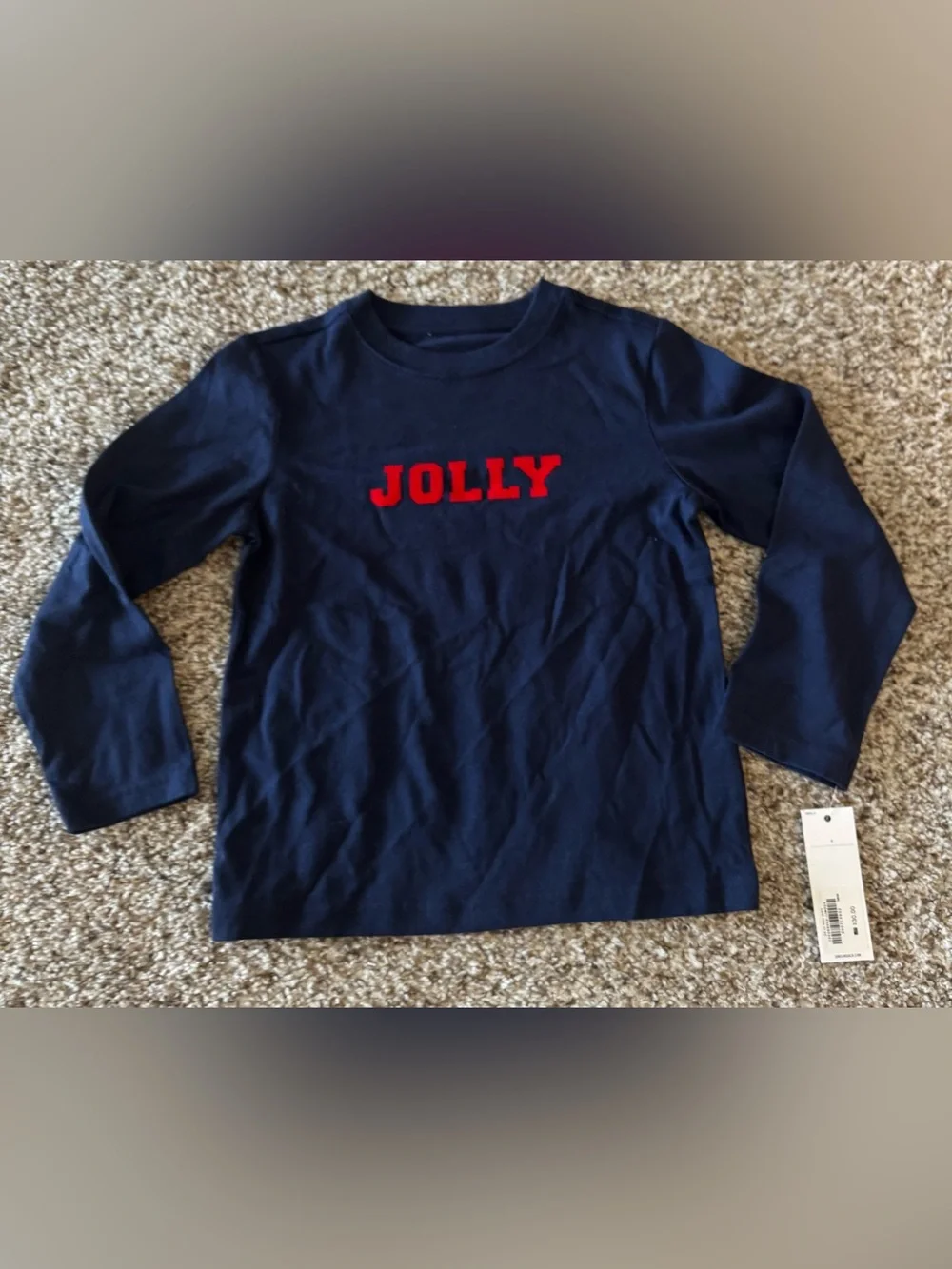 Janie and Jack Navy Long-Sleeve Tee with Red 